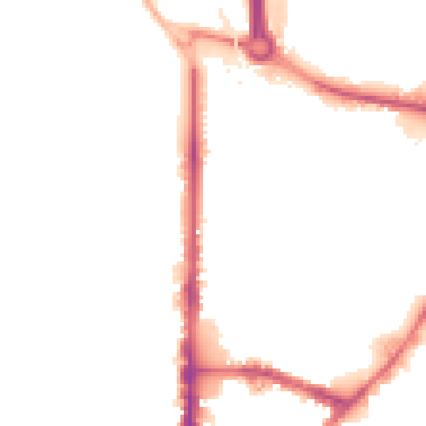 Night-time road noise heatmap for BD21 3BD