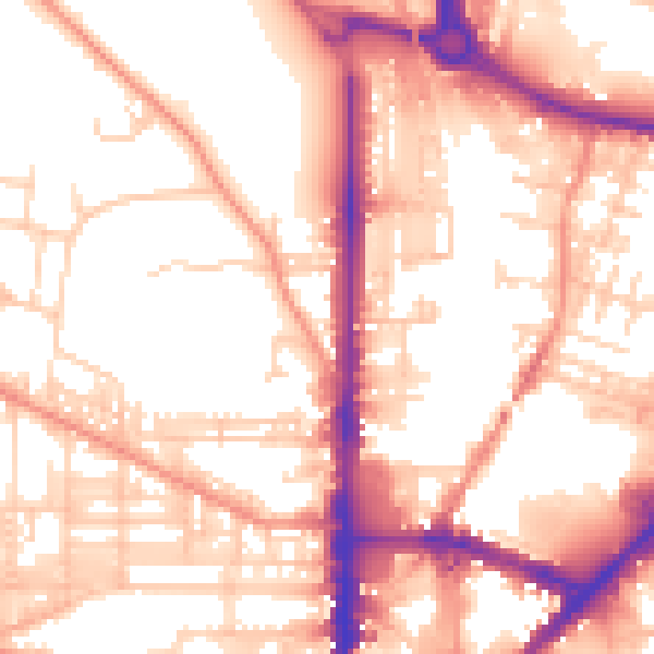 Daytime road noise heatmap for BD21 3BG