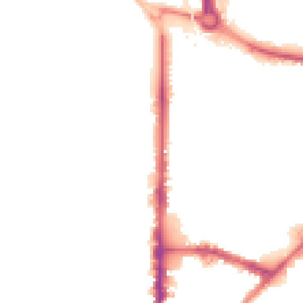 Night-time road noise heatmap for BD21 3BG