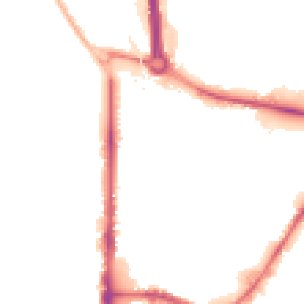 Night-time road noise heatmap for BD21 3BP