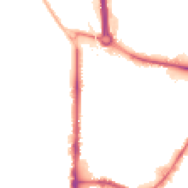 Night-time road noise heatmap for BD21 3BS