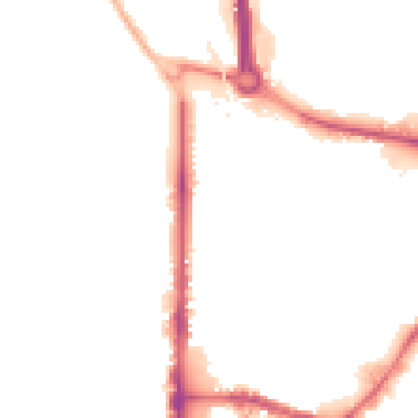 Night-time road noise heatmap for BD21 3BT