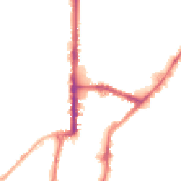 Night-time road noise heatmap for BD21 3DG