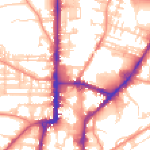 Daytime road noise heatmap for BD21 3DN