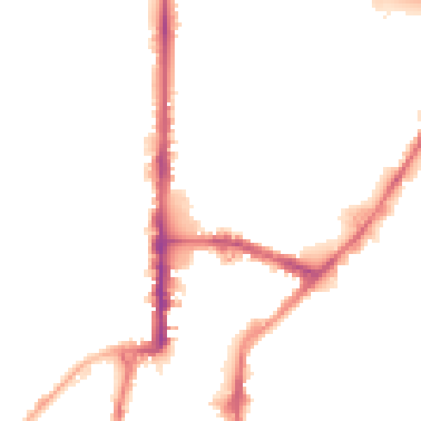 Night-time road noise heatmap for BD21 3DP