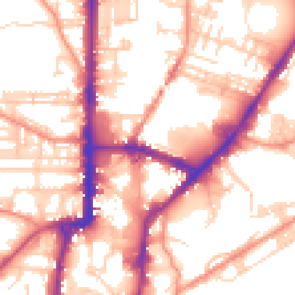 Daytime road noise heatmap for BD21 3EL