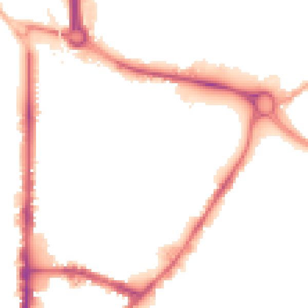Night-time road noise heatmap for BD21 3ES