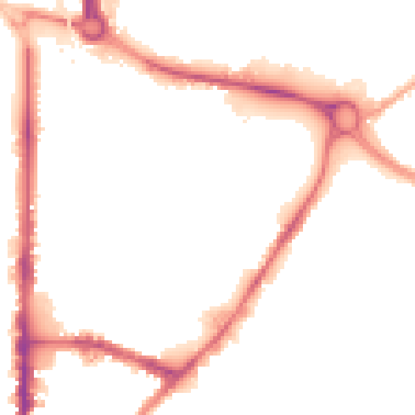 Night-time road noise heatmap for BD21 3EW