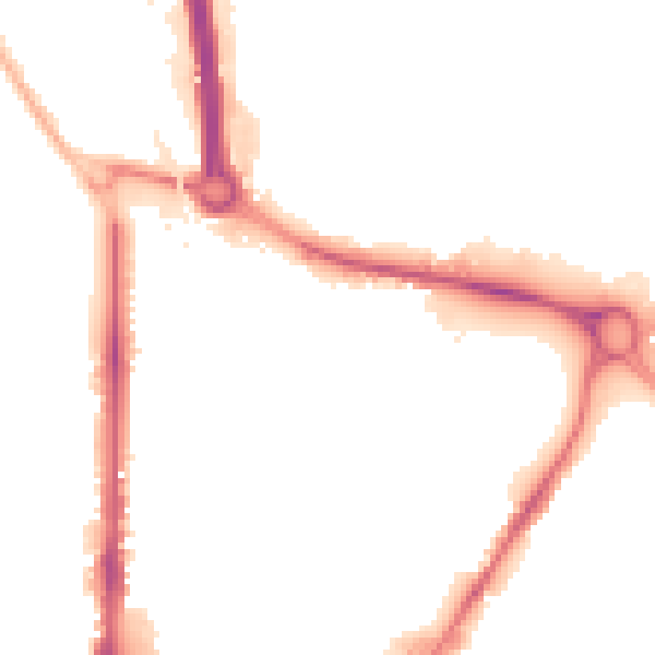 Night-time road noise heatmap for BD21 3LJ