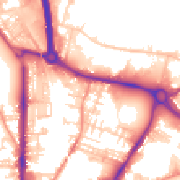 Daytime road noise heatmap for BD21 3LT