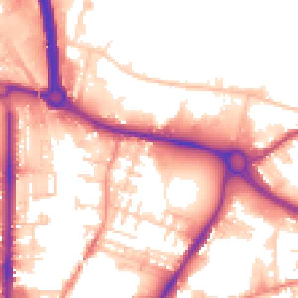 Daytime road noise heatmap for BD21 3LZ