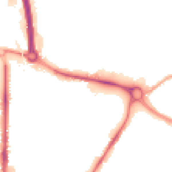Night-time road noise heatmap for BD21 3LZ
