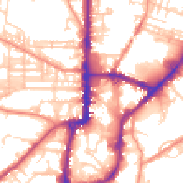Daytime road noise heatmap for BD21 3PB