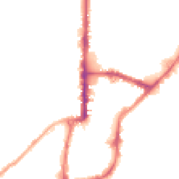 Night-time road noise heatmap for BD21 3PB