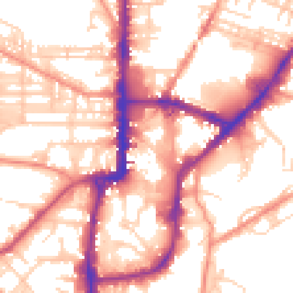 Daytime road noise heatmap for BD21 3QA