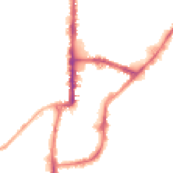 Night-time road noise heatmap for BD21 3QA