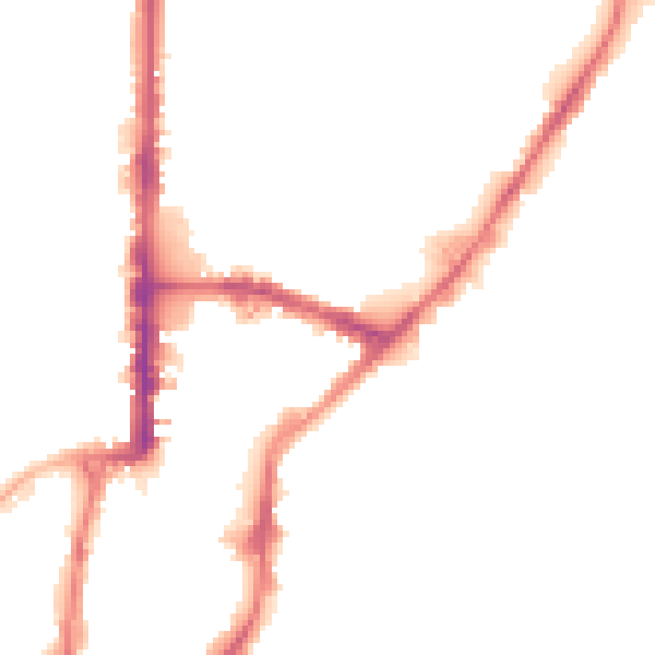 Night-time road noise heatmap for BD21 3RB