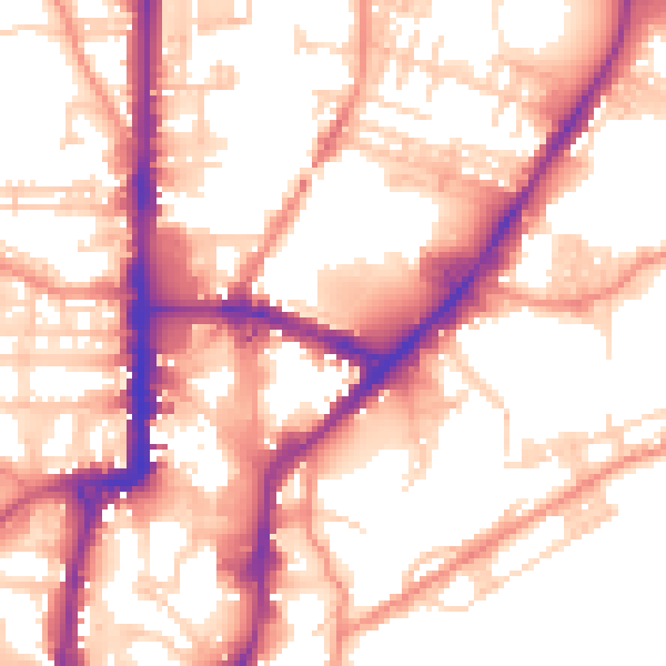 Daytime road noise heatmap for BD21 3RG