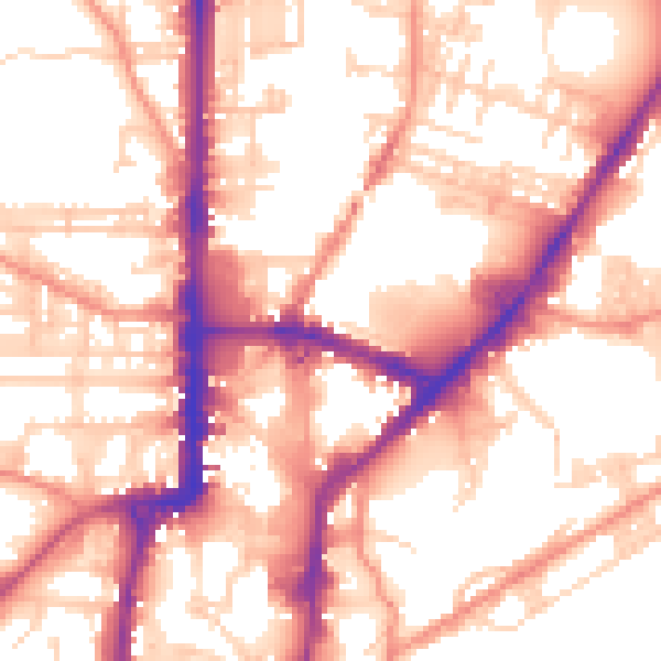 Daytime road noise heatmap for BD21 3RL
