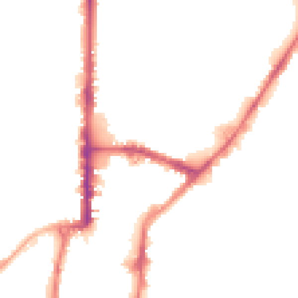 Night-time road noise heatmap for BD21 3RL