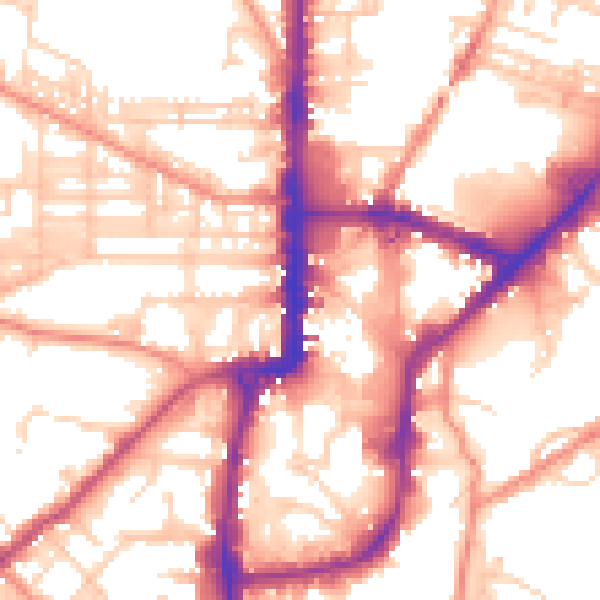 Daytime road noise heatmap for BD21 3SE