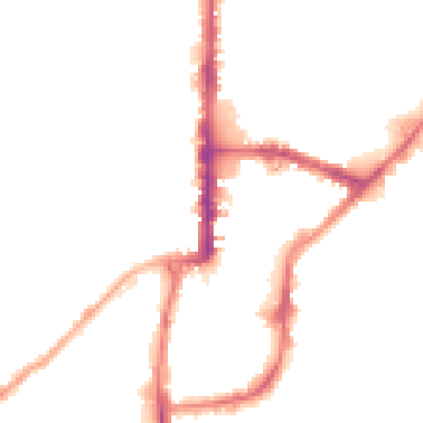 Night-time road noise heatmap for BD21 3SE