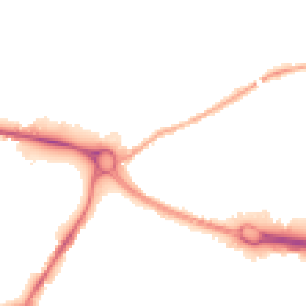 Night-time road noise heatmap for BD21 4AR