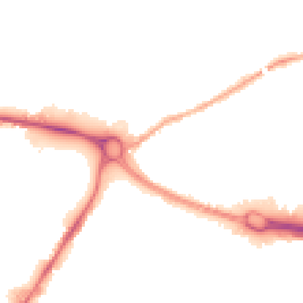 Night-time road noise heatmap for BD21 4AT