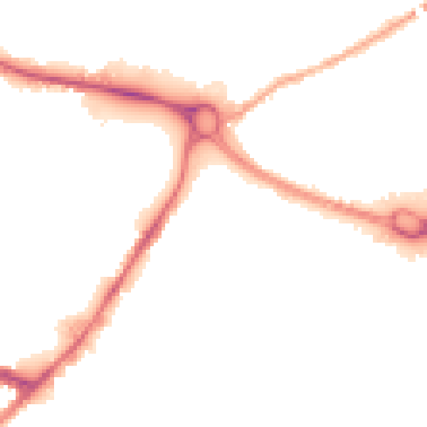 Night-time road noise heatmap for BD21 4BG