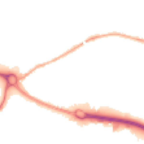 Night-time road noise heatmap for BD21 4DS
