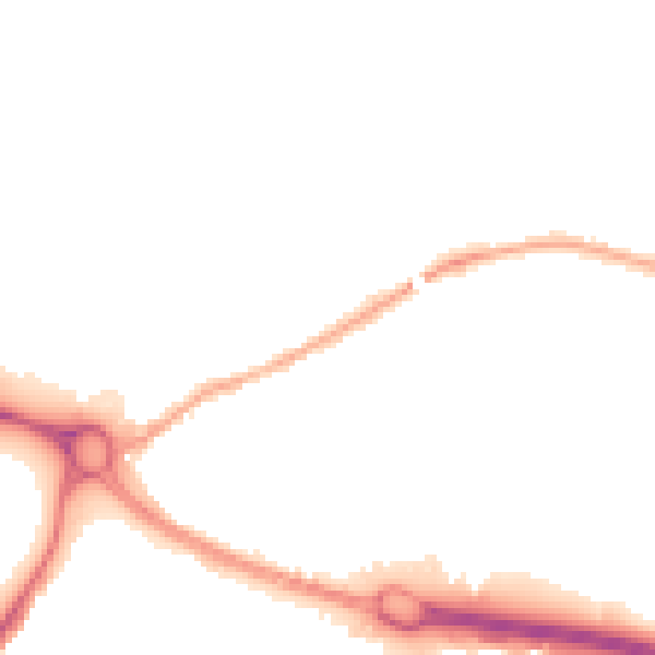Night-time road noise heatmap for BD21 4EB