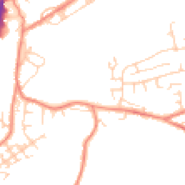 Daytime road noise heatmap for BD21 4FJ