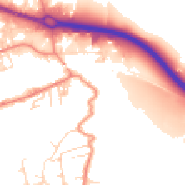 Daytime road noise heatmap for BD21 4NE