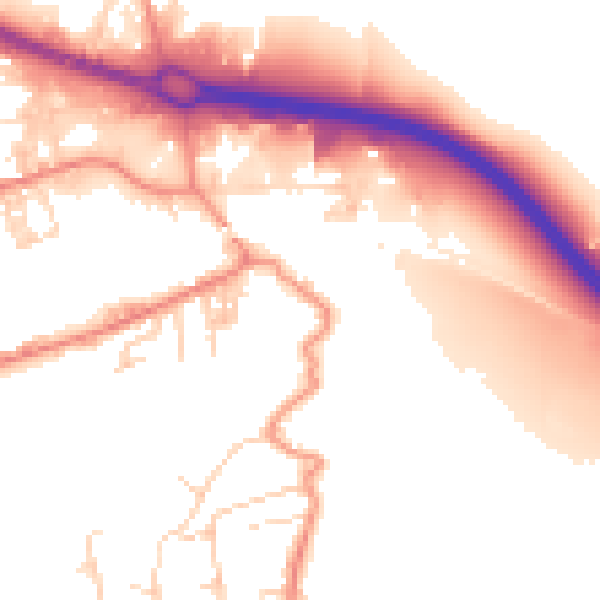 Daytime road noise heatmap for BD21 4NF