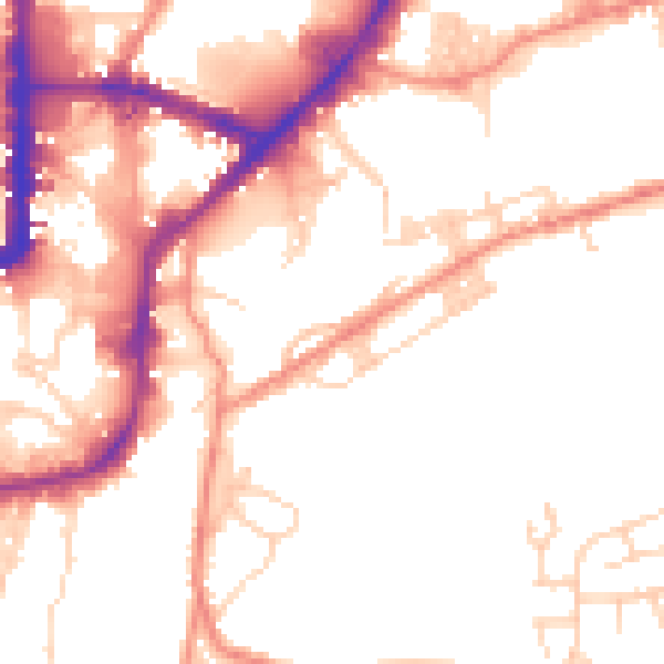 Daytime road noise heatmap for BD21 4QH