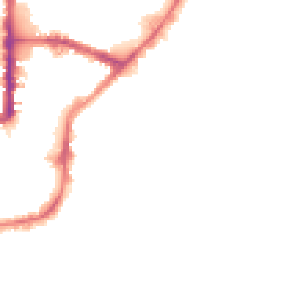 Night-time road noise heatmap for BD21 4QH