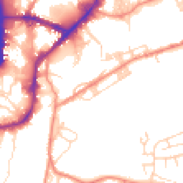 Daytime road noise heatmap for BD21 4QN