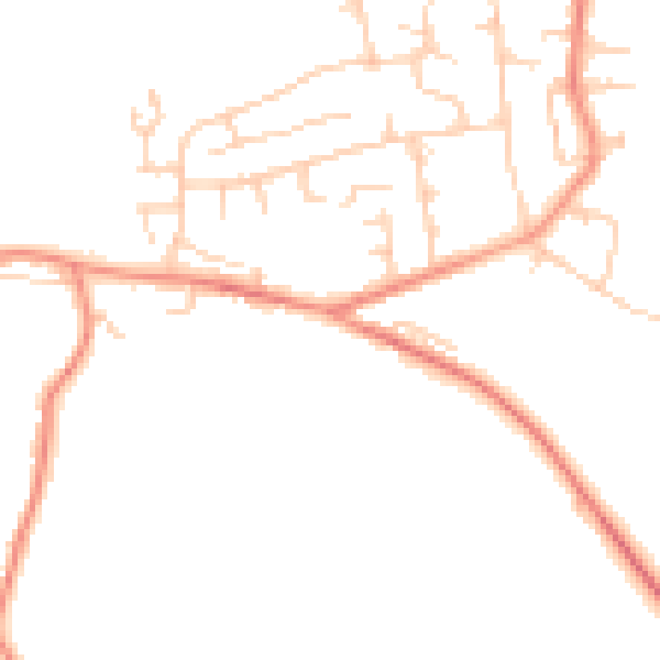 Daytime road noise heatmap for BD21 4RT