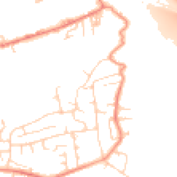 Daytime road noise heatmap for BD21 4SY