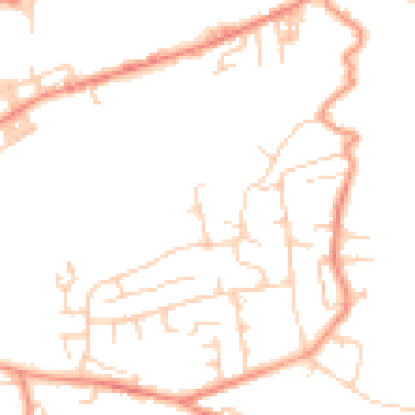 Daytime road noise heatmap for BD21 4TB