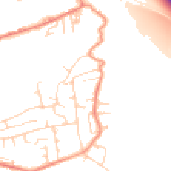 Daytime road noise heatmap for BD21 4TJ