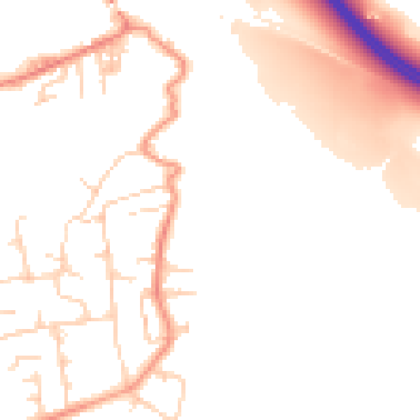 Daytime road noise heatmap for BD21 4TQ
