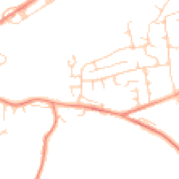Daytime road noise heatmap for BD21 4TW