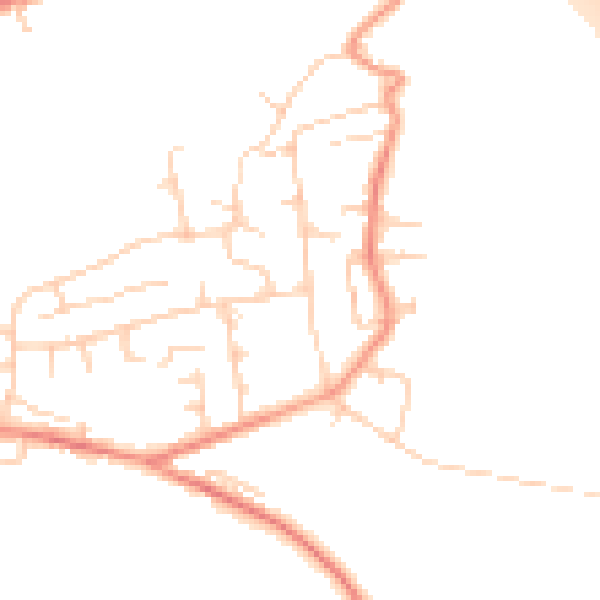 Daytime road noise heatmap for BD21 4UR