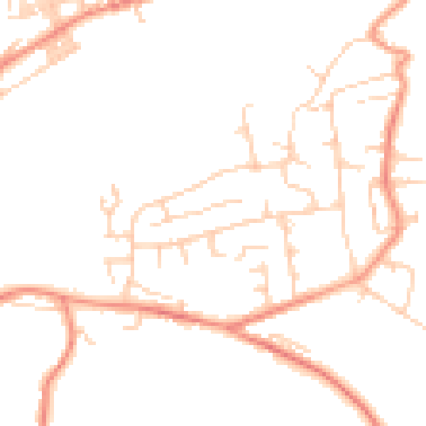 Daytime road noise heatmap for BD21 4WT
