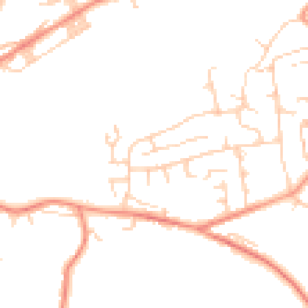 Daytime road noise heatmap for BD21 4YE