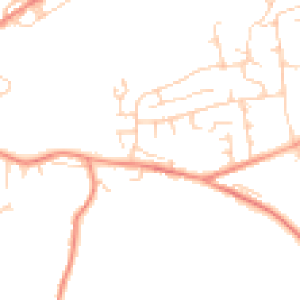 Daytime road noise heatmap for BD21 4YQ