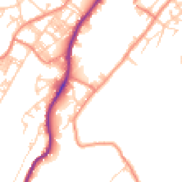 Daytime road noise heatmap for BD21 5BP