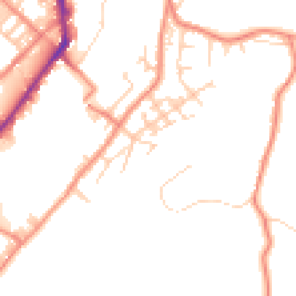 Daytime road noise heatmap for BD21 5DN