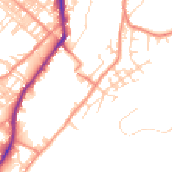 Daytime road noise heatmap for BD21 5DT